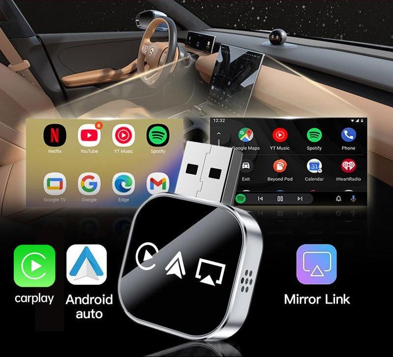 Upgrade Your Ride with the Yurnlv 2026 3-in-1 Wireless Carplay & Android Auto Adapter - Instant Wired to Wireless Conversion!