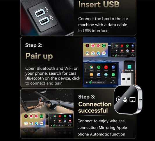 Upgrade Your Ride with the Yurnlv 2026 3-in-1 Wireless Carplay & Android Auto Adapter - Instant Wired to Wireless Conversion!