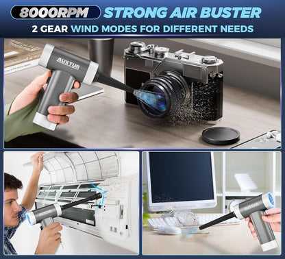 Powerful Mini Handheld Car Vacuum Cleaner - Cordless, 3-in-1 Design with 12000PA Suction for Ultimate Cleaning Convenience (Grey)